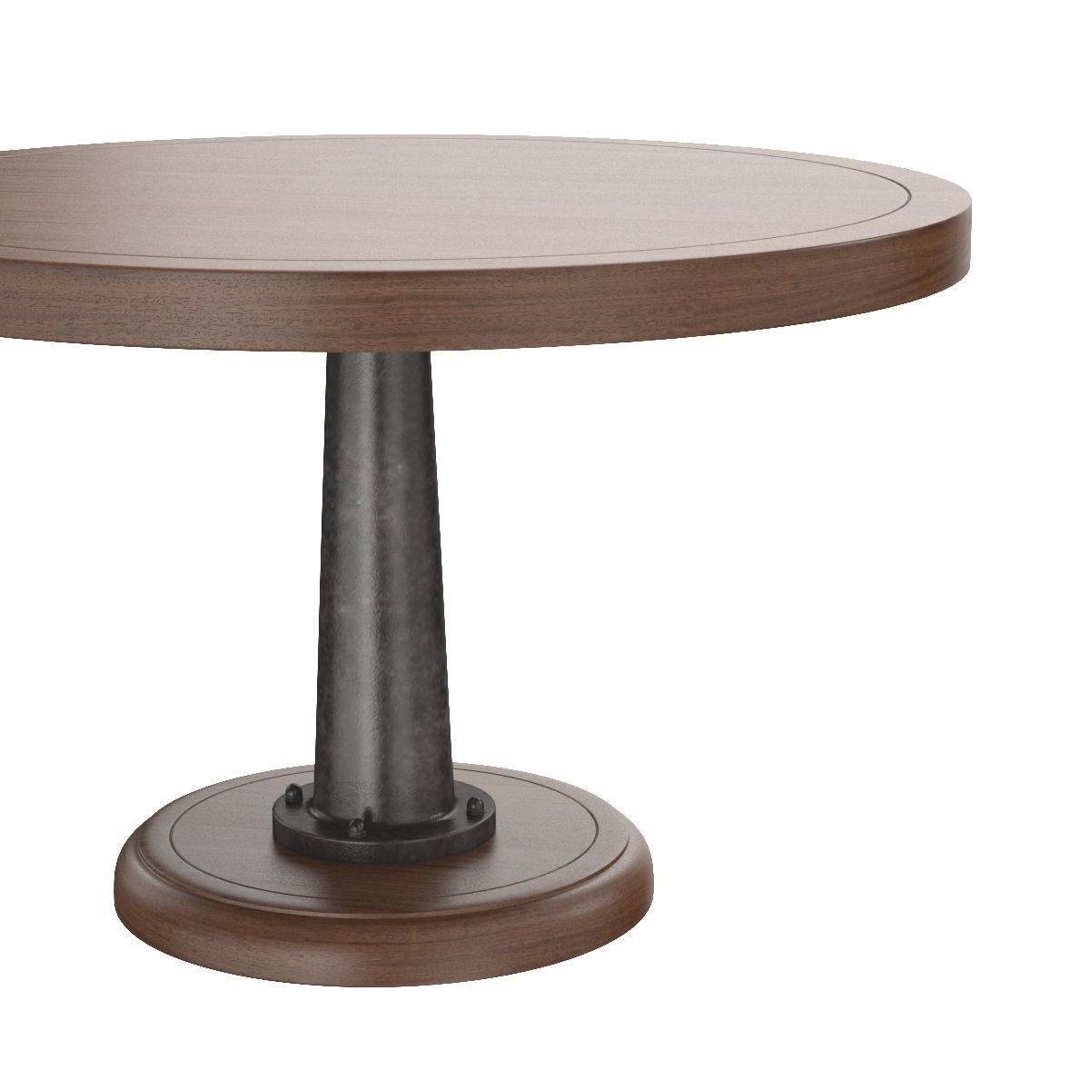 Noir Yacht Dining Table With Cast Pedestal 48inch 3D model_3