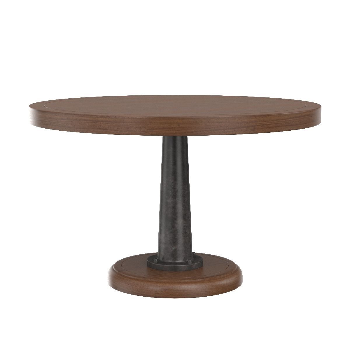 Noir Yacht Dining Table With Cast Pedestal 48inch 3D model_1