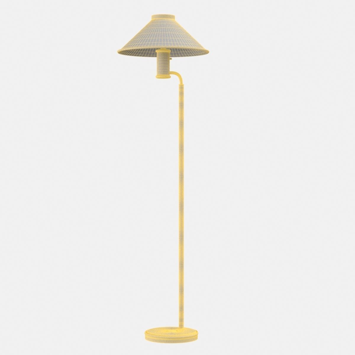 Mid Century Scandinavian Hovik Verk Brass Floor Lamp 3D model_6