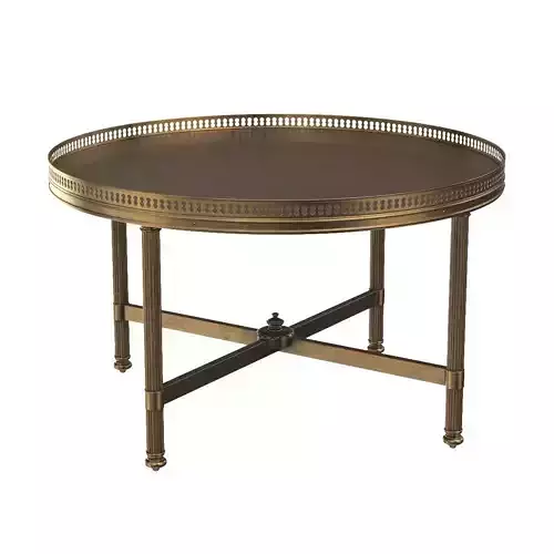 Maison Jansen Small Round Brass Coffee Table