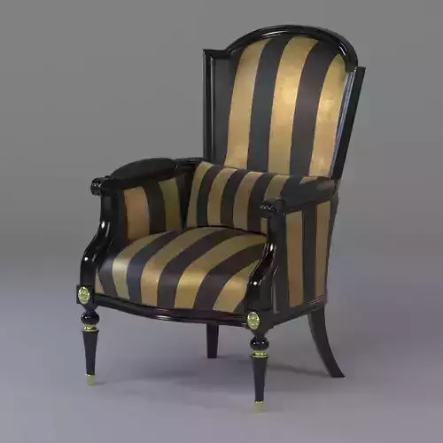 Armchair-3 gold striped armchair