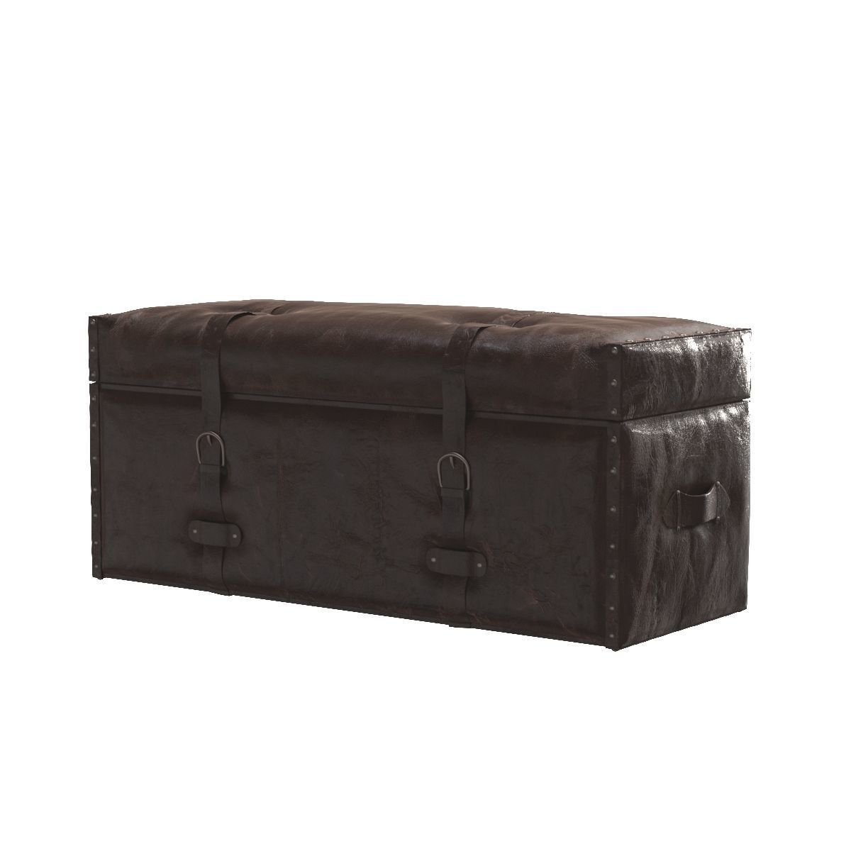 Laramie Trunk Leather Storage Bench 3D model_5