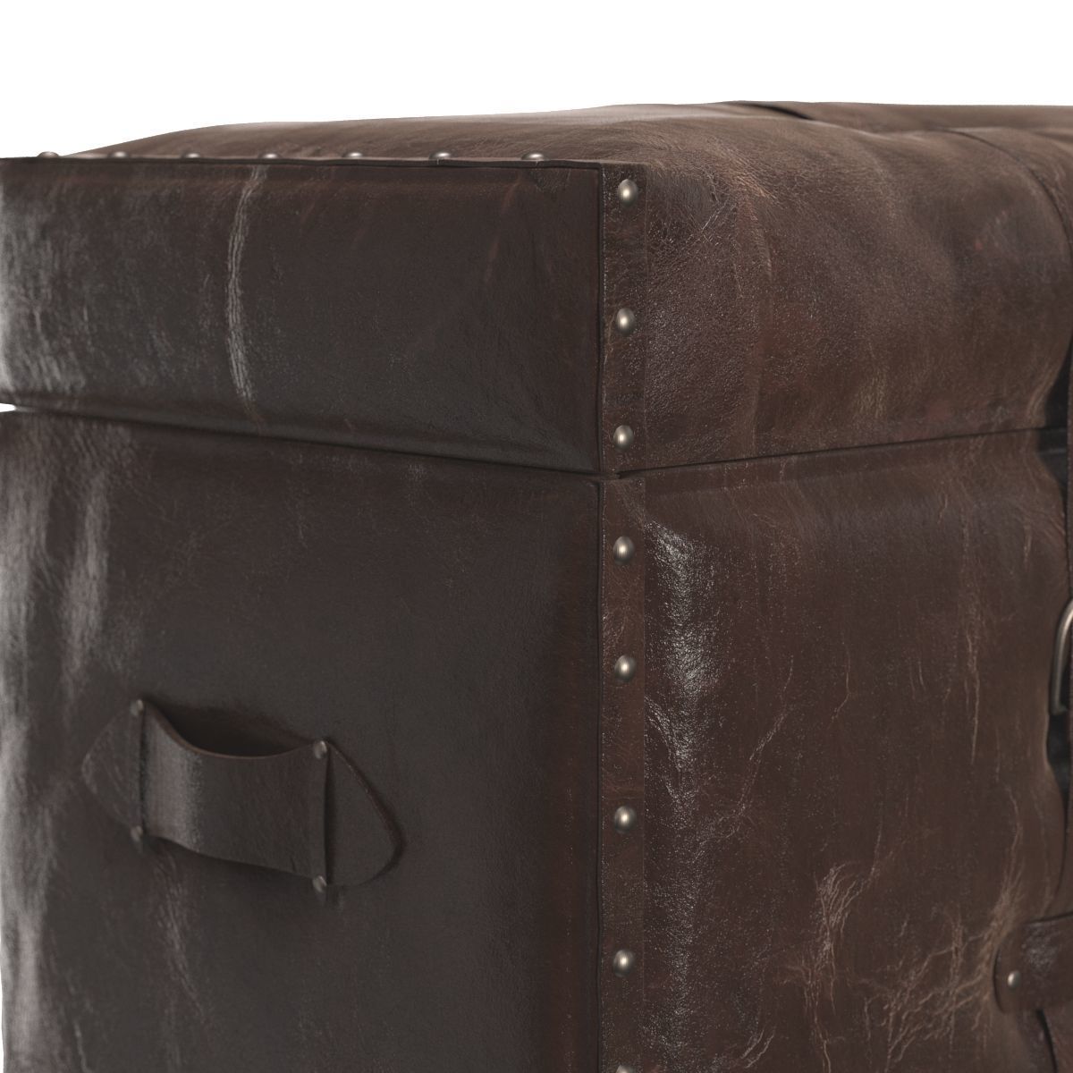 Laramie Trunk Leather Storage Bench 3D model_4