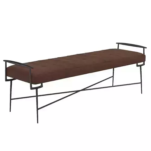 Knight Bench  Iron Frame with Tufted Cushion