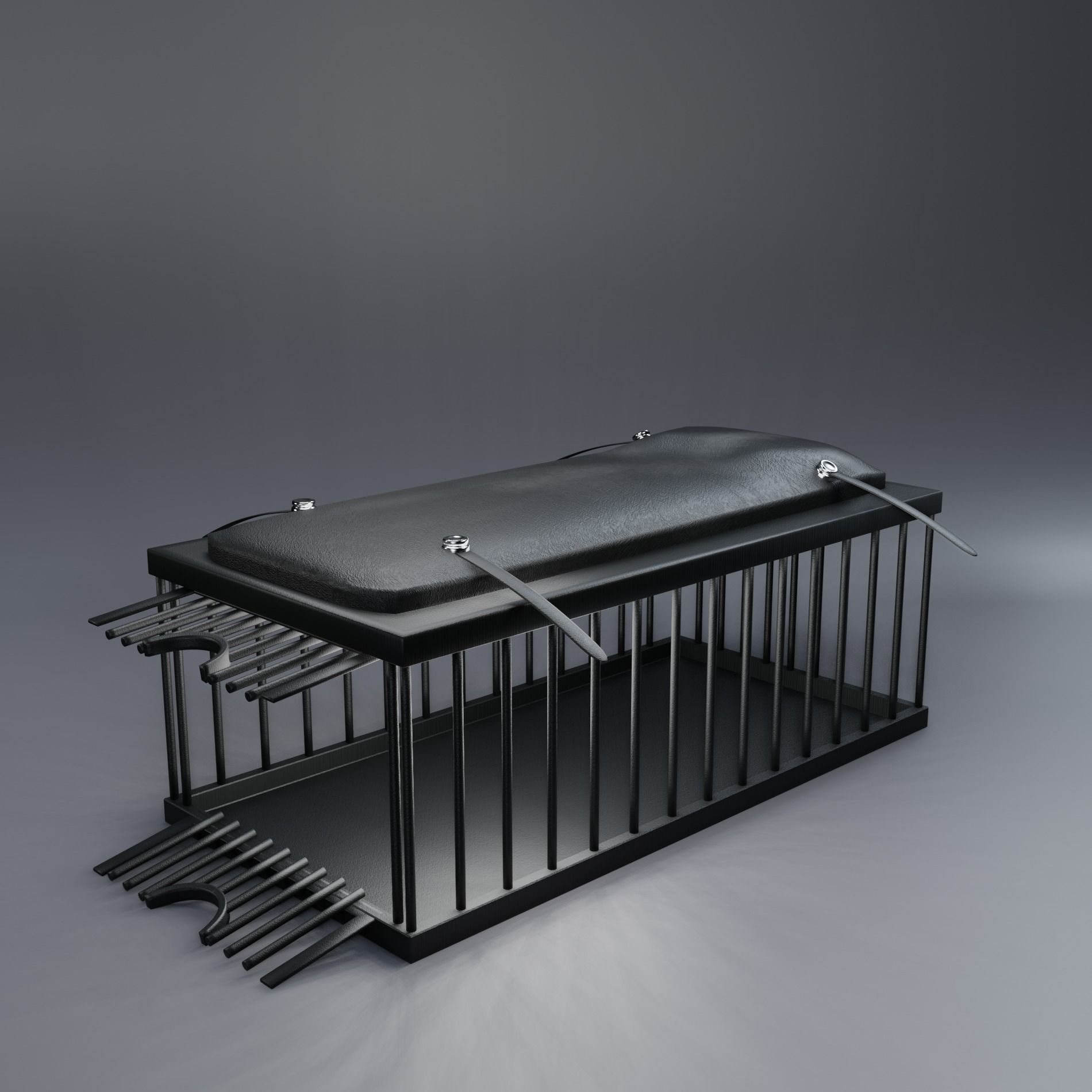BDSM NSFW Erotic Monster Cage Dungeon Leather Bondage Slave Sex Low-poly 3D model_1
