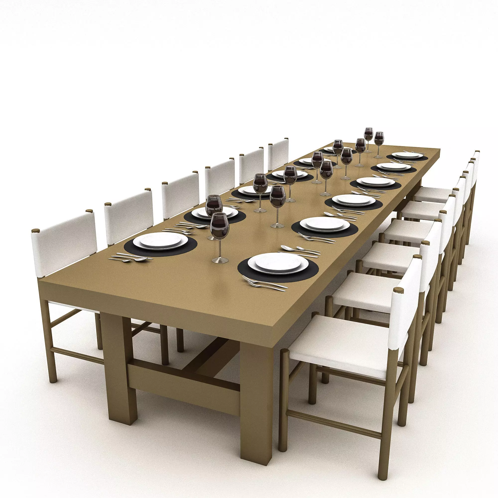 3D model dining table 008 Low-poly 3D model_0