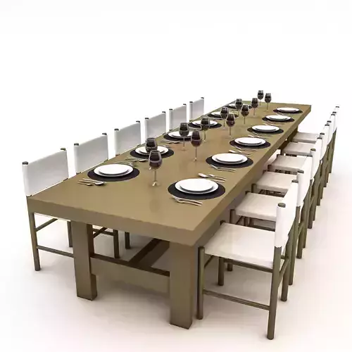 3D model dining table 008 Low-poly 3D model