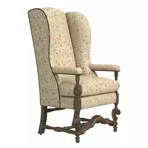 High Back Wing Chair in Maharam France circa 1860