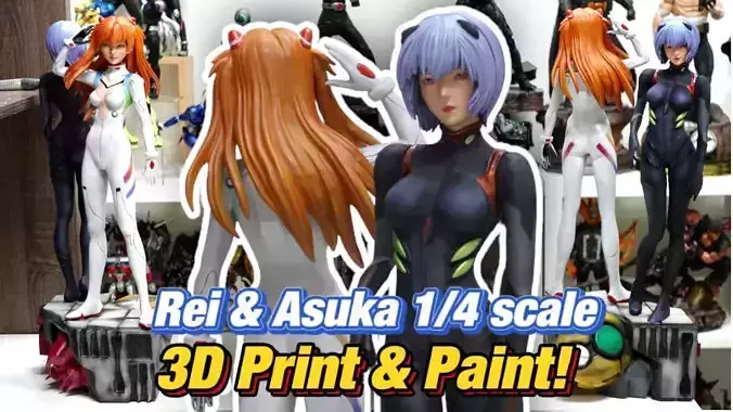 EVA Rei and Asuka Both Normal and Nips Version 3D print model