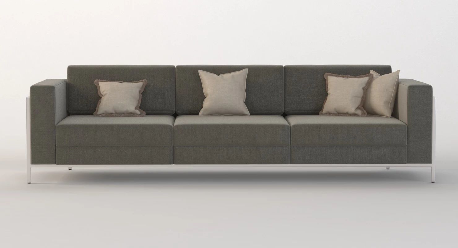 Gus Modern Davenport Three Seater Sectional Sofa 3D model_1