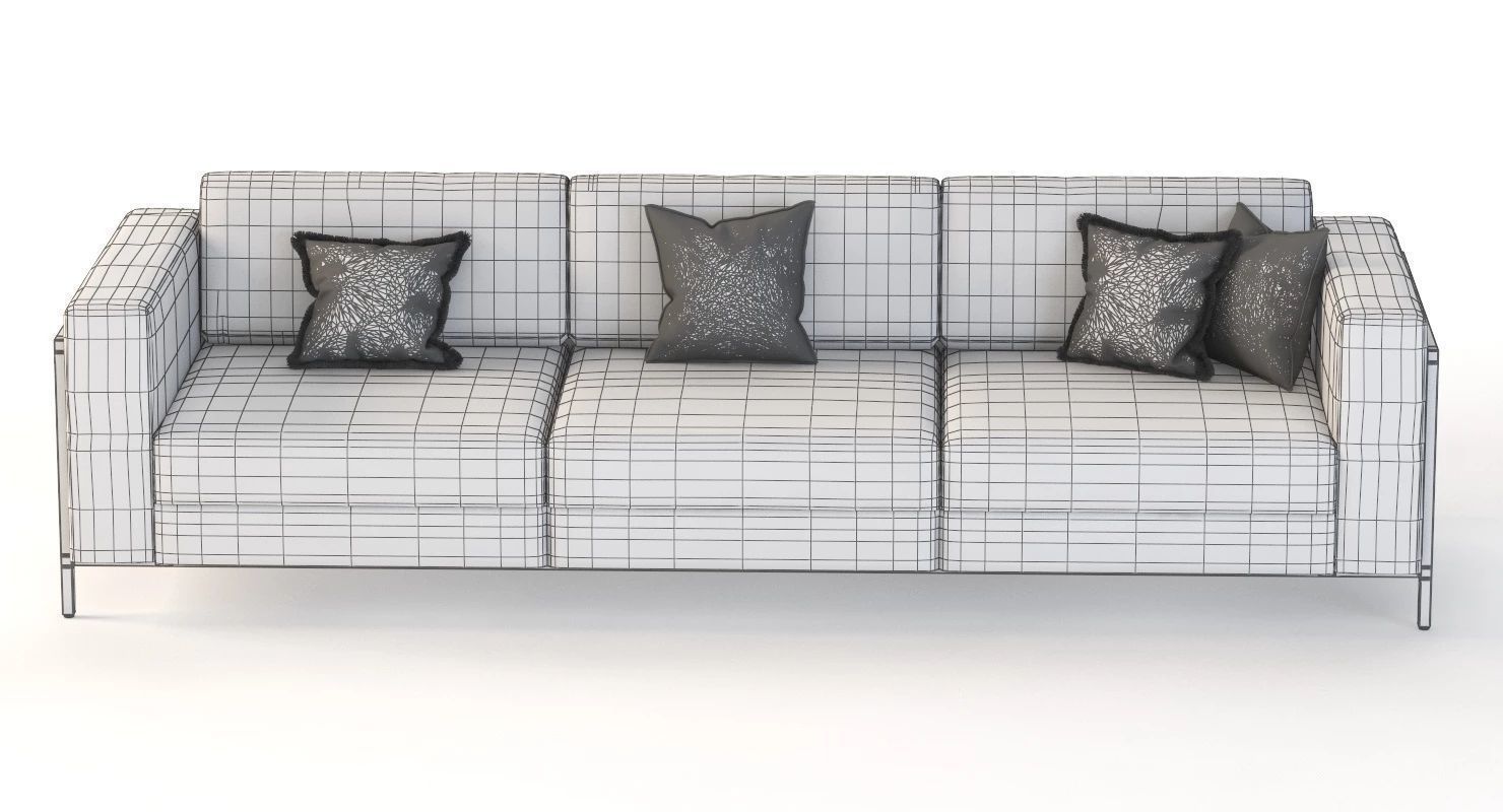 Gus Modern Davenport Three Seater Sectional Sofa 3D model_11