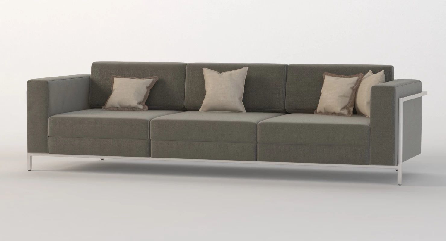 Gus Modern Davenport Three Seater Sectional Sofa 3D model_9