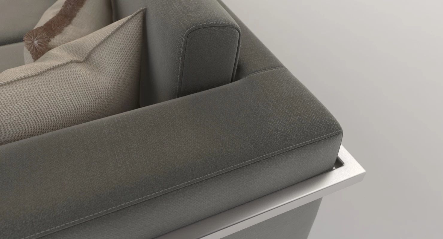 Gus Modern Davenport Three Seater Sectional Sofa 3D model_8