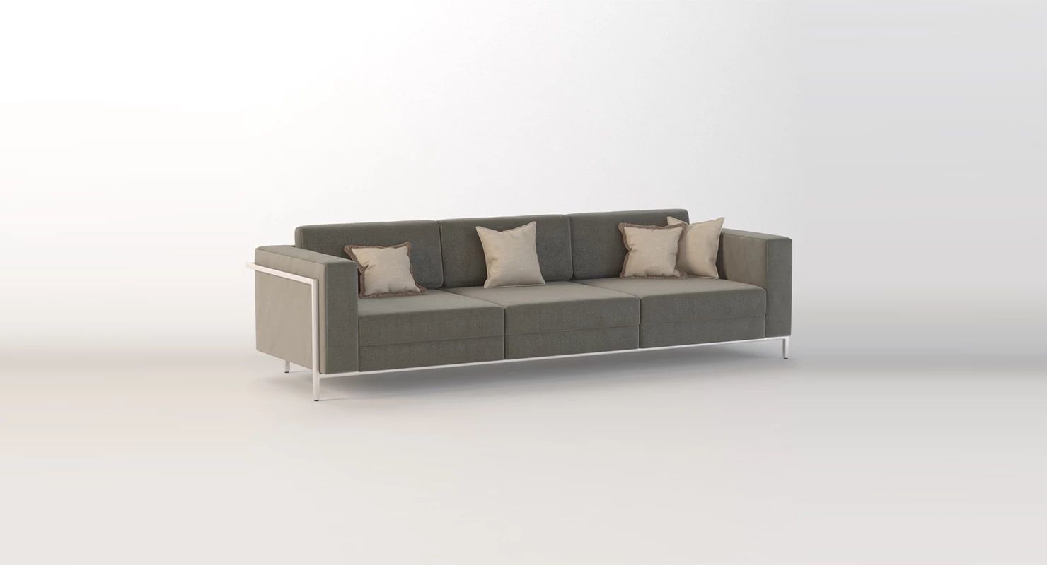 Gus Modern Davenport Three Seater Sectional Sofa 3D model_7