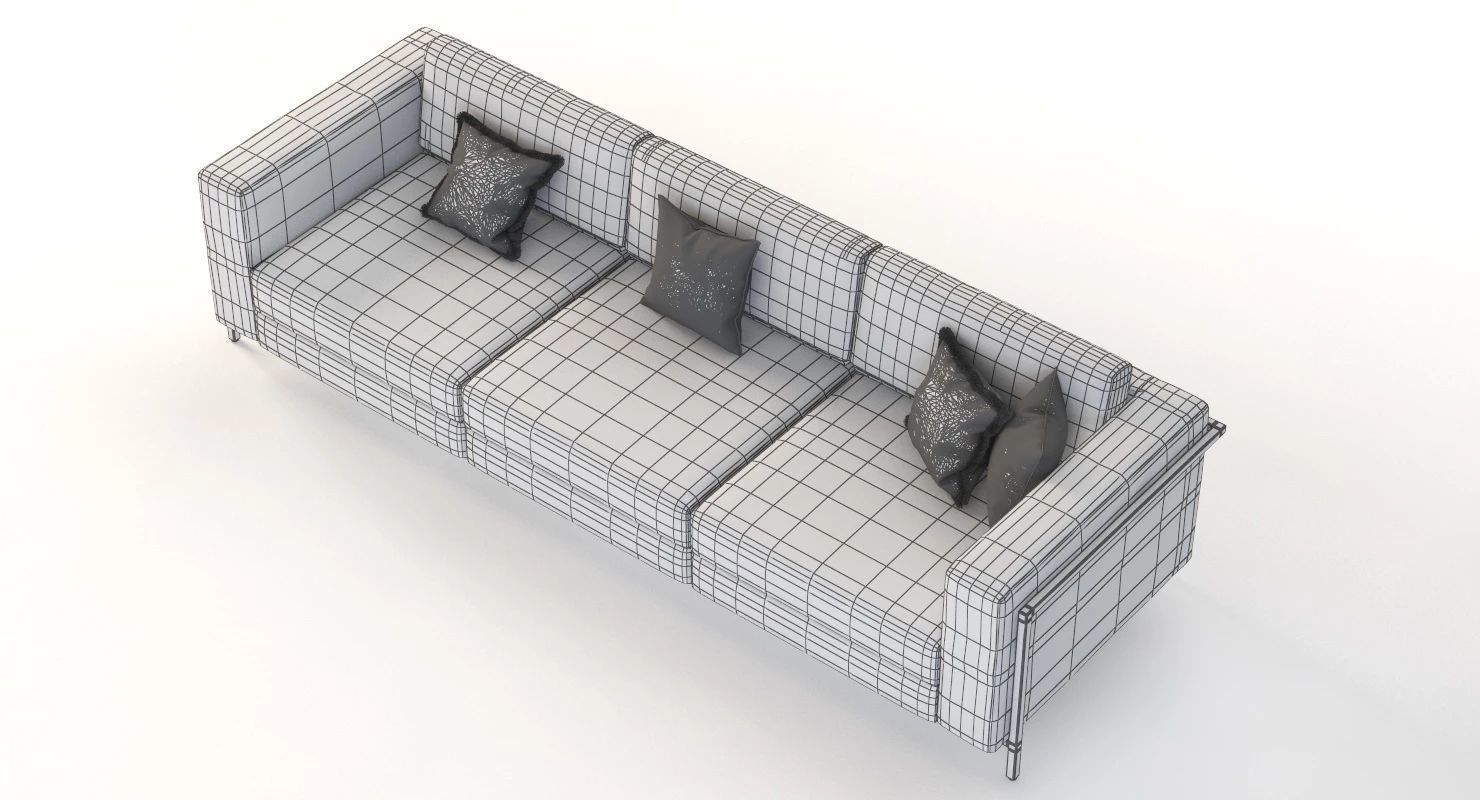 Gus Modern Davenport Three Seater Sectional Sofa 3D model_13