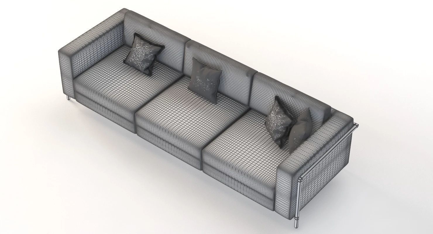 Gus Modern Davenport Three Seater Sectional Sofa 3D model_12