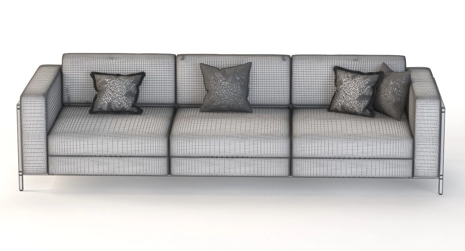 Gus Modern Davenport Three Seater Sectional Sofa 3D model_10