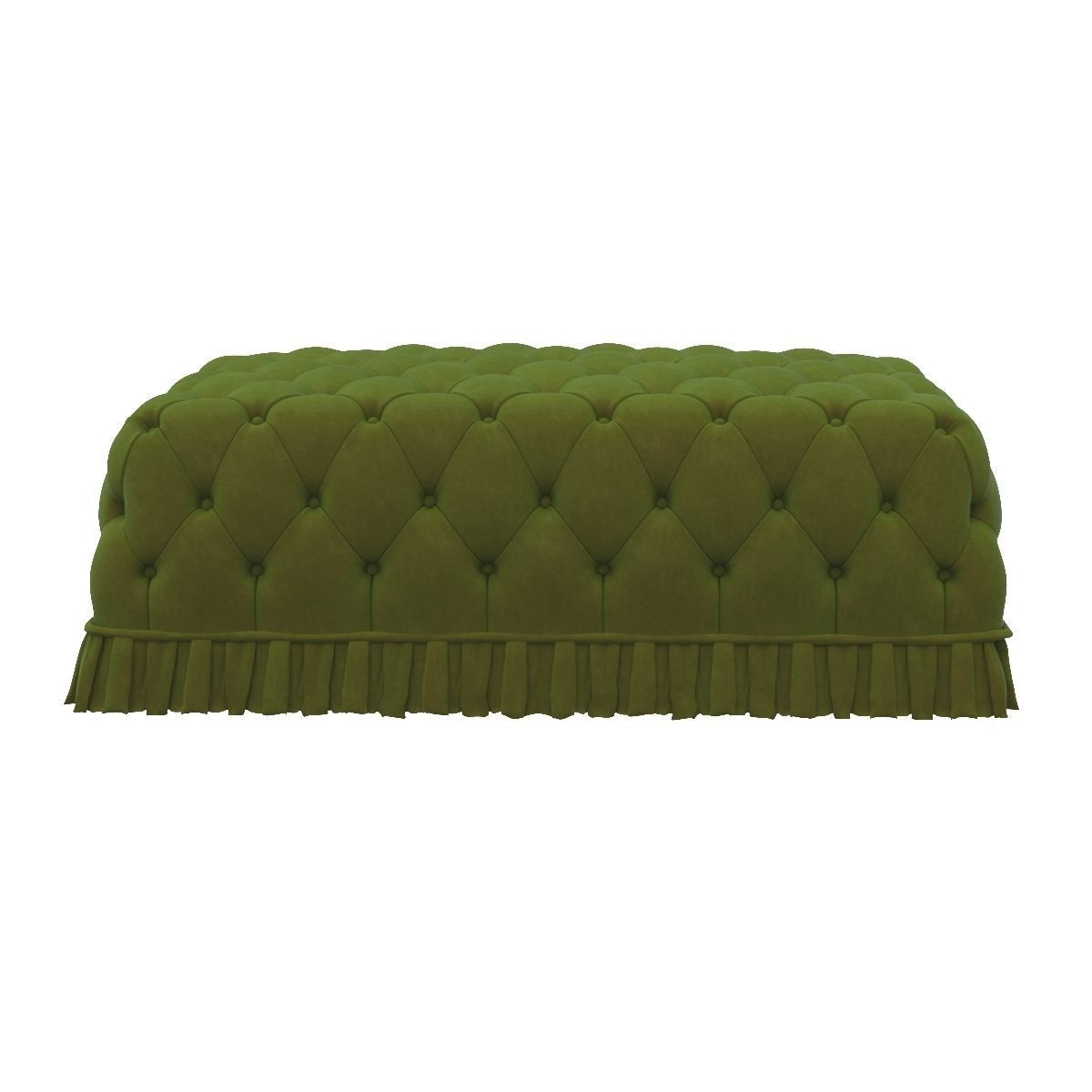 Green Rectangular Capitonne  Pouf 3D model_5
