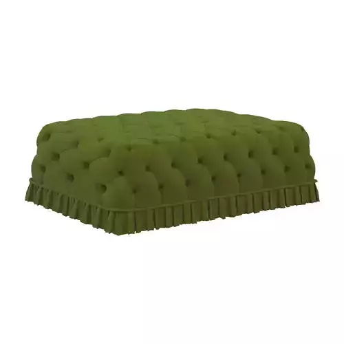 Green Rectangular Capitonne  Pouf