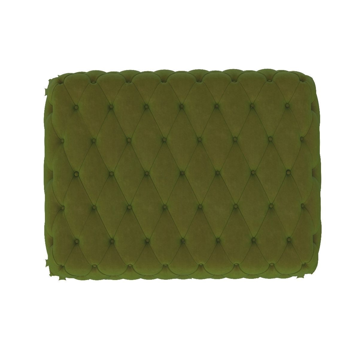 Green Rectangular Capitonne  Pouf 3D model_2