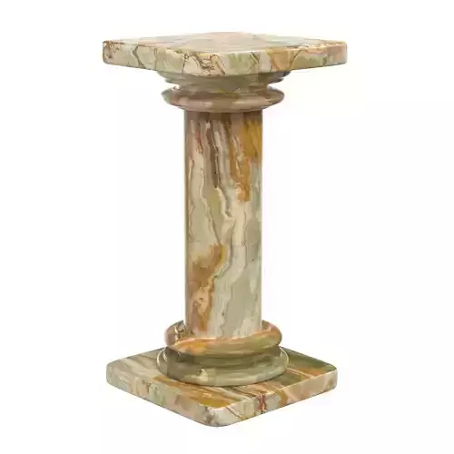Green Onyx Classical Column Pedestal Stand Side Table