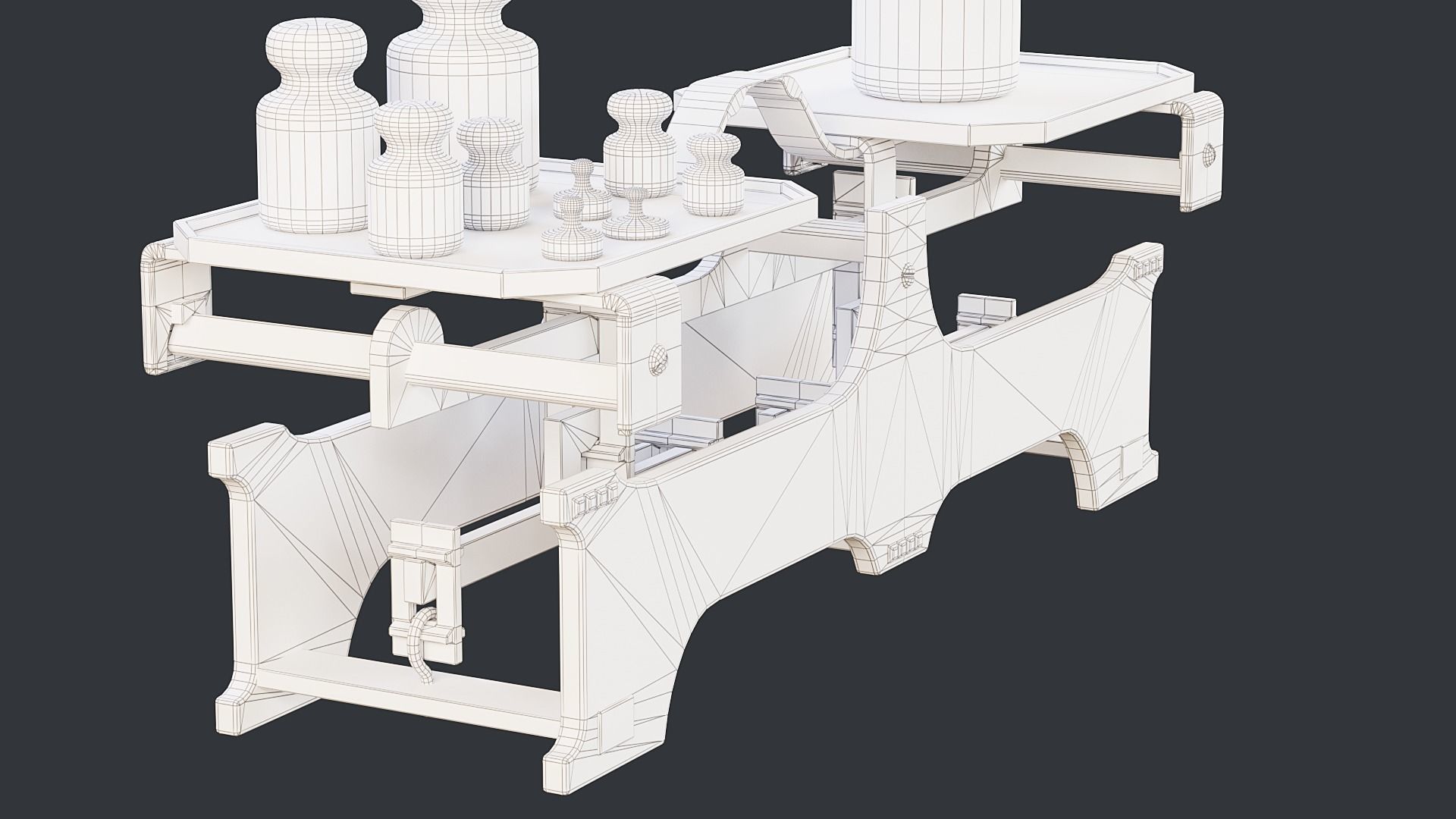 Rigged Balance Scale and Weights PBR Low-poly 3D model_27