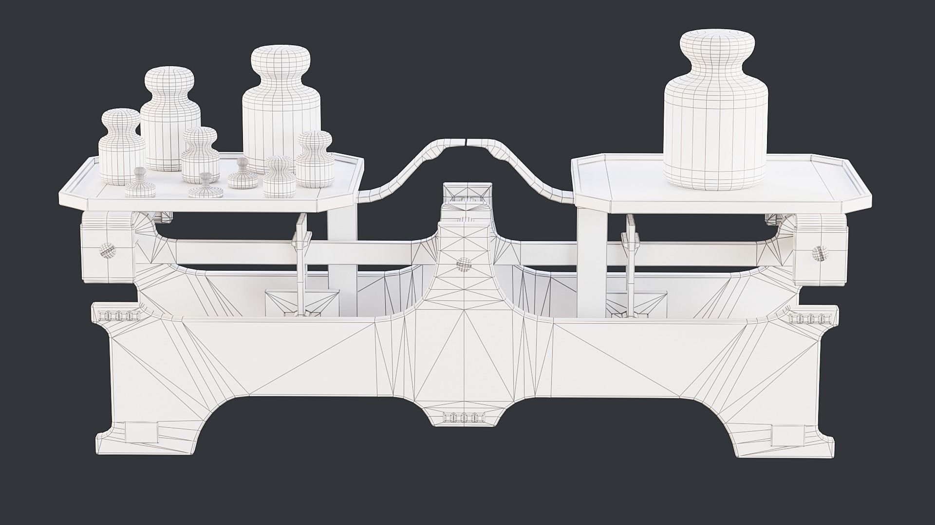 Rigged Balance Scale and Weights PBR Low-poly 3D model_21
