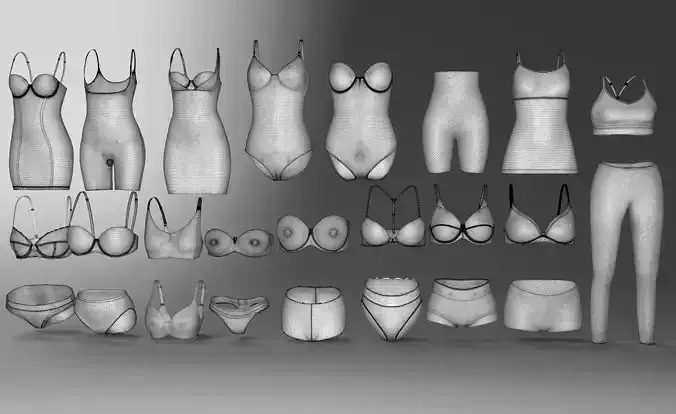 Women Lingerie pack 3D model