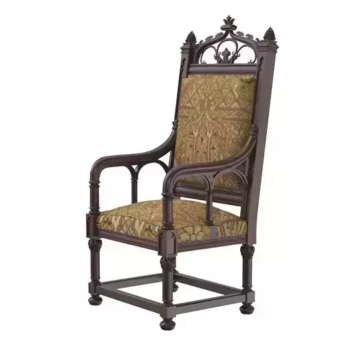 Gothic Style Armchairs France 19th Century