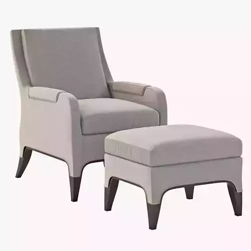 Giles Chair and Ottoman HC9507-24