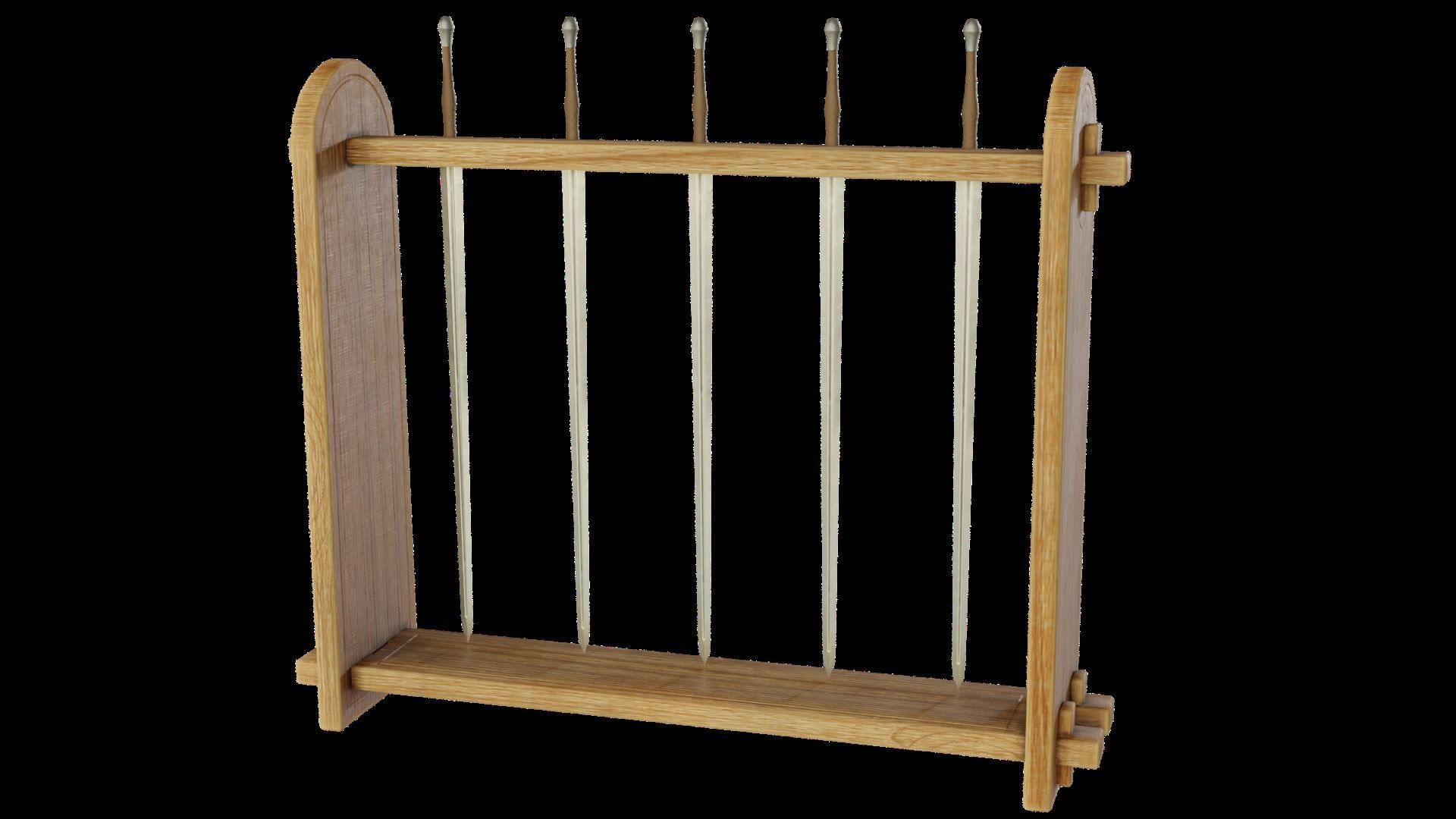 Renaissance Armoury - Armor Helmet Sword Stand Low-poly 3D model_4