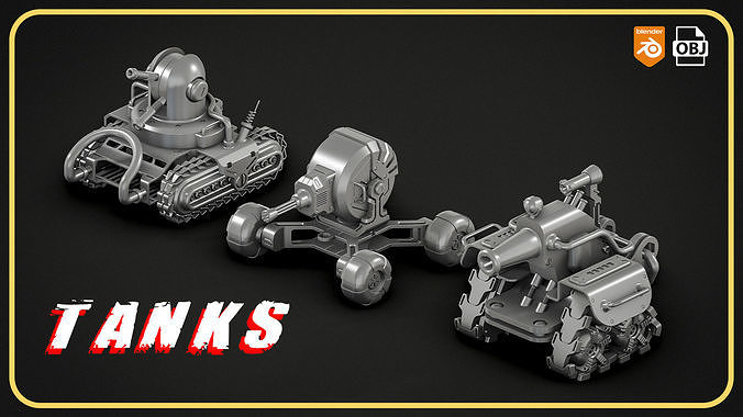3 TANKS      OBJ  BLEND FILES 3D model
