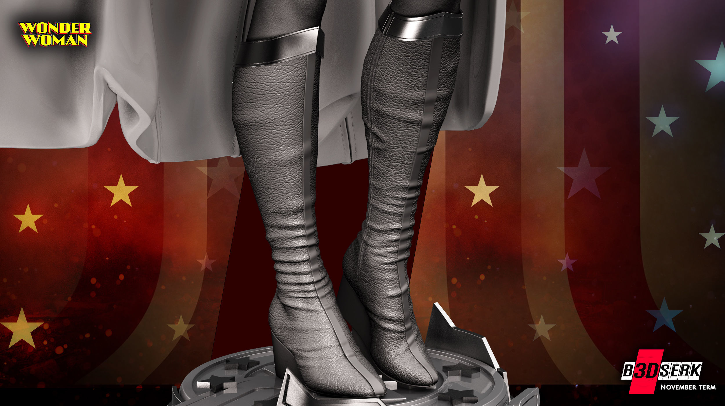 B3DSERK November term 2022 Wonder Woman Lynda Carter Sculpture 3D print model_9