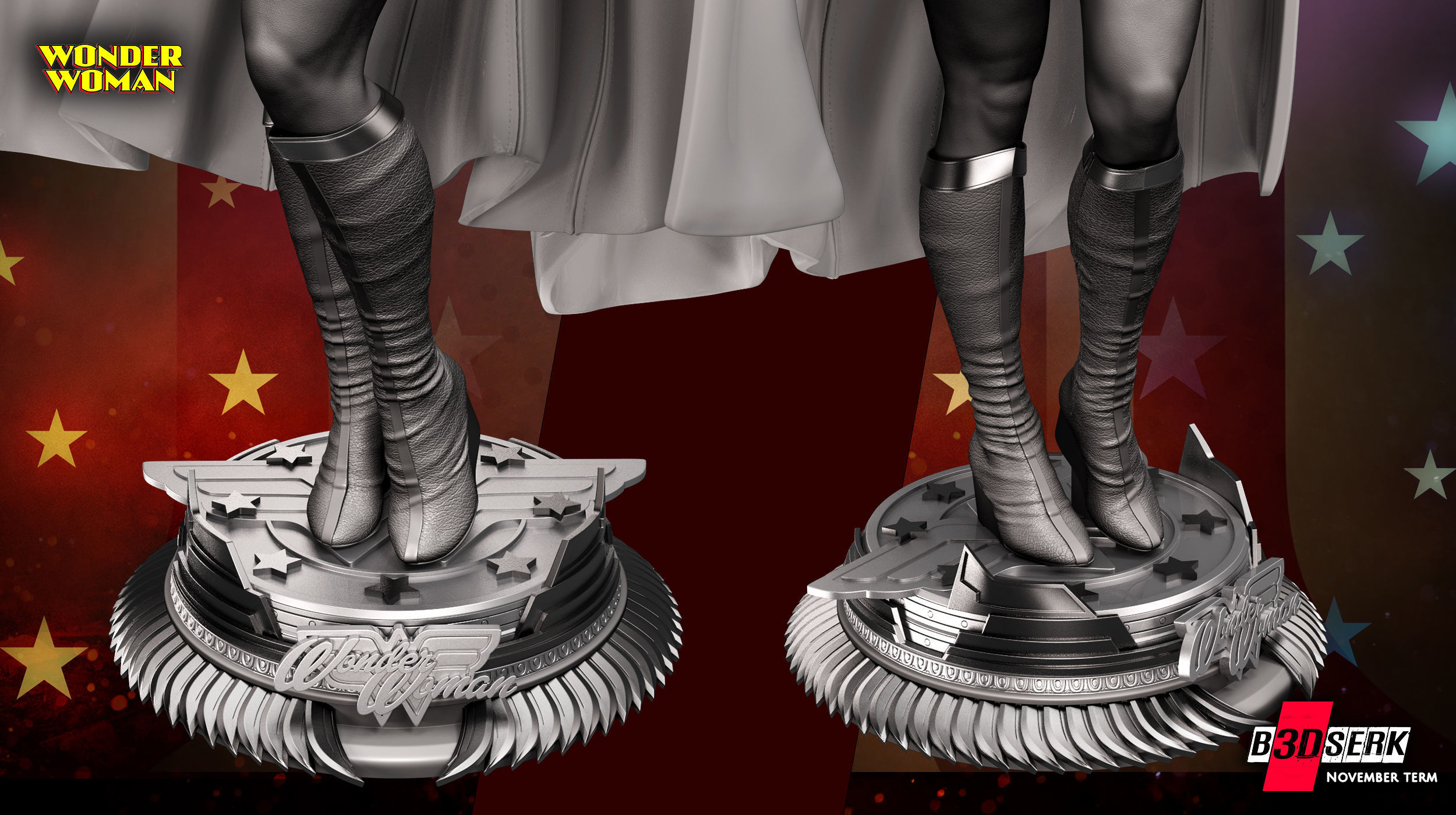 B3DSERK November term 2022 Wonder Woman Lynda Carter Sculpture 3D print model_18