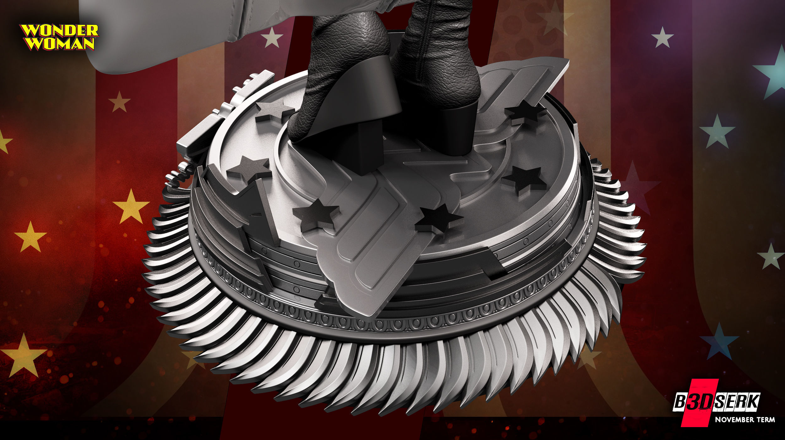 B3DSERK November term 2022 Wonder Woman Lynda Carter Sculpture 3D print model_14