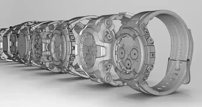 Casio G-Shock watches 9 pcs 3D model