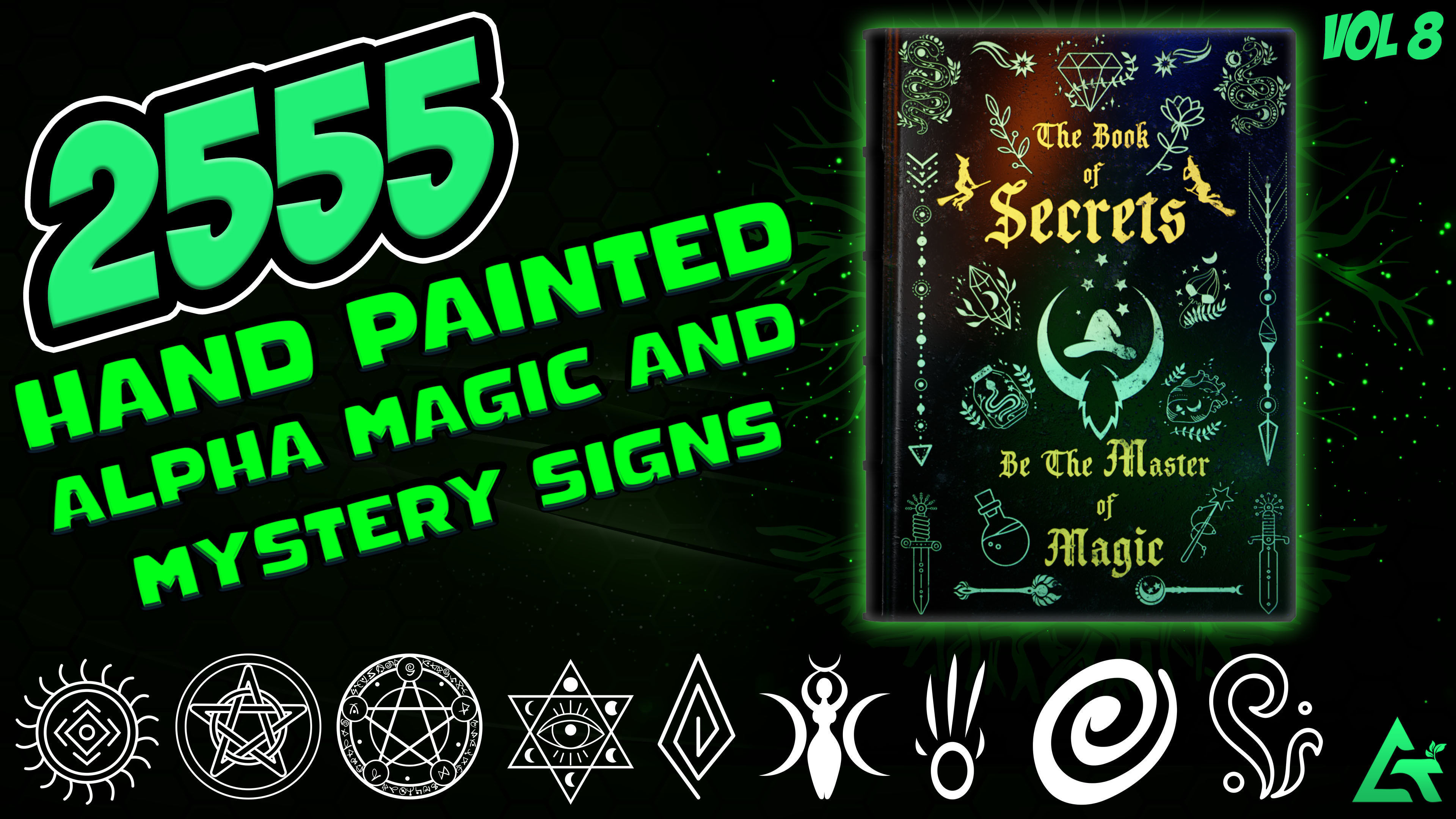 50 Free Hand Painted Alpha Magic Signs and Elements - Vol 8 Texture_1