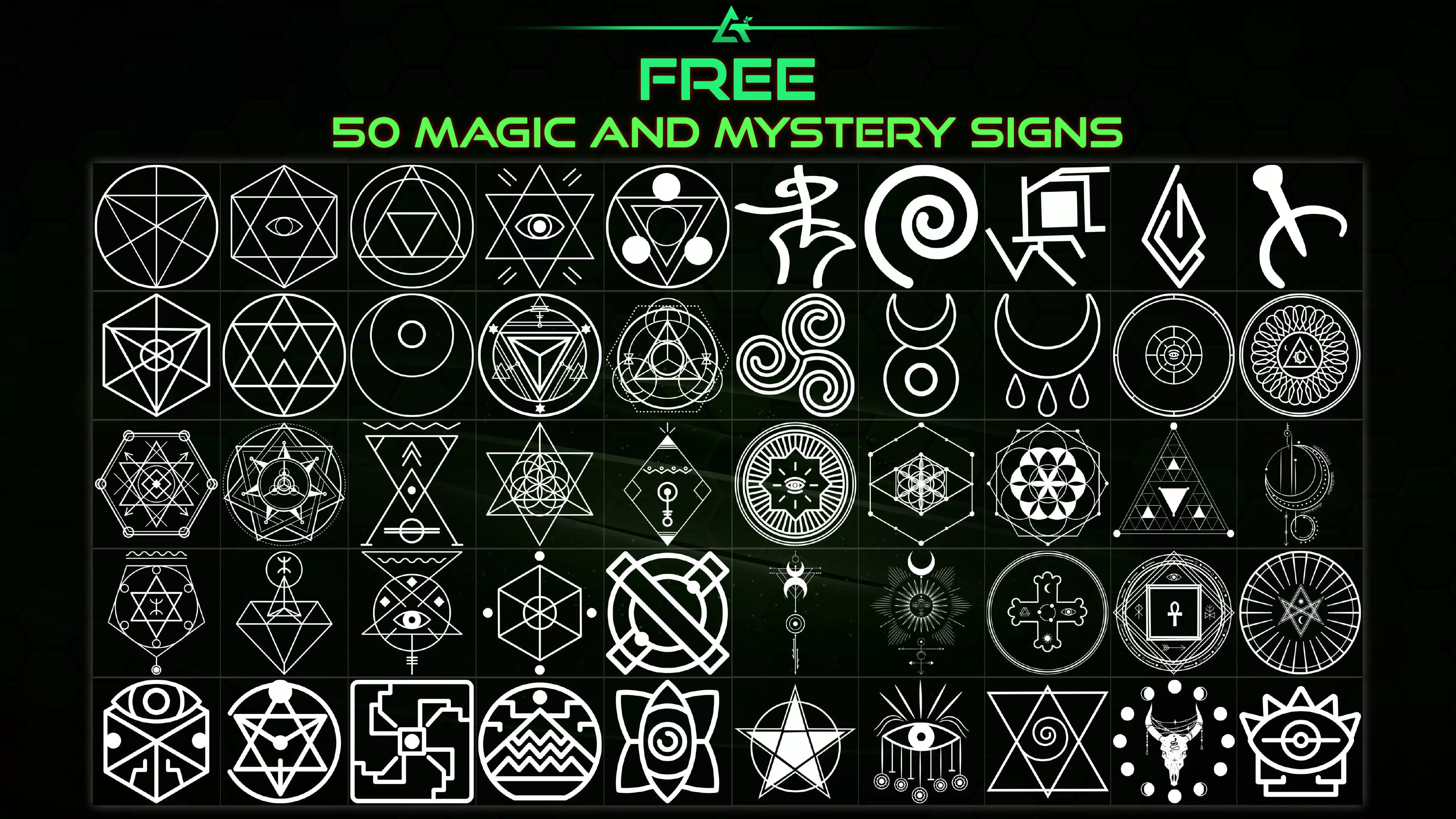 50 Free Hand Painted Alpha Magic Signs and Elements - Vol 8 Texture_0