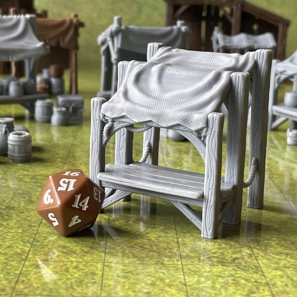 Canvassed Market Stall - Covered Vendor Booth 3D print model_2