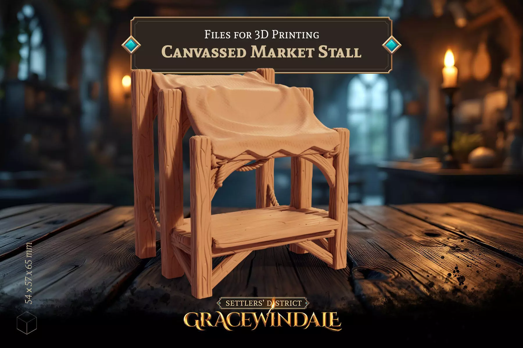 Canvassed Market Stall - Covered Vendor Booth 3D print model_4