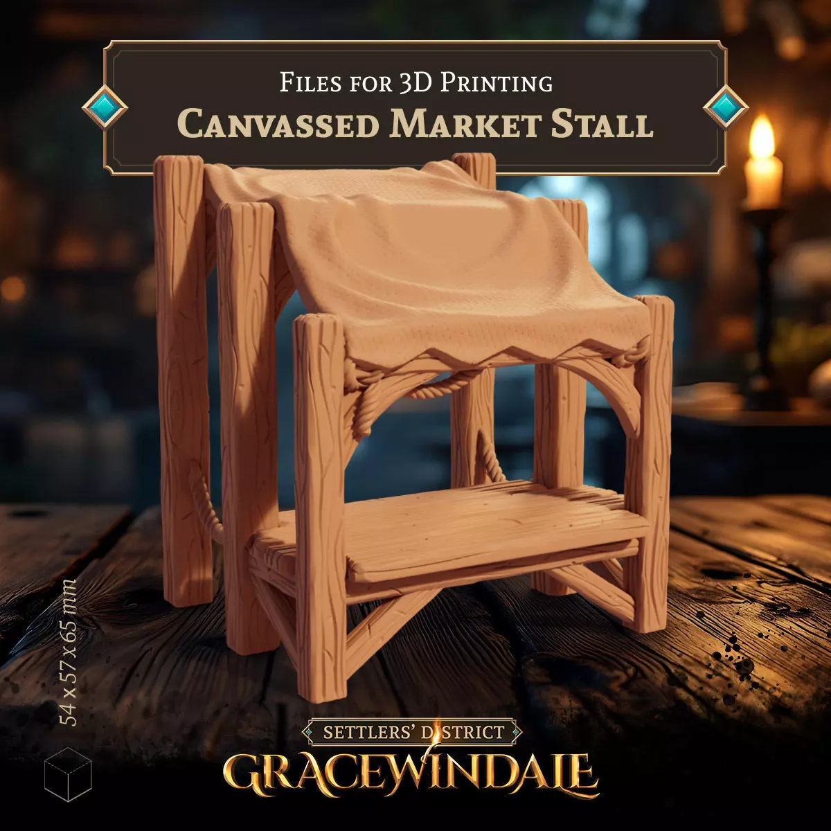 Canvassed Market Stall - Covered Vendor Booth 3D print model_0