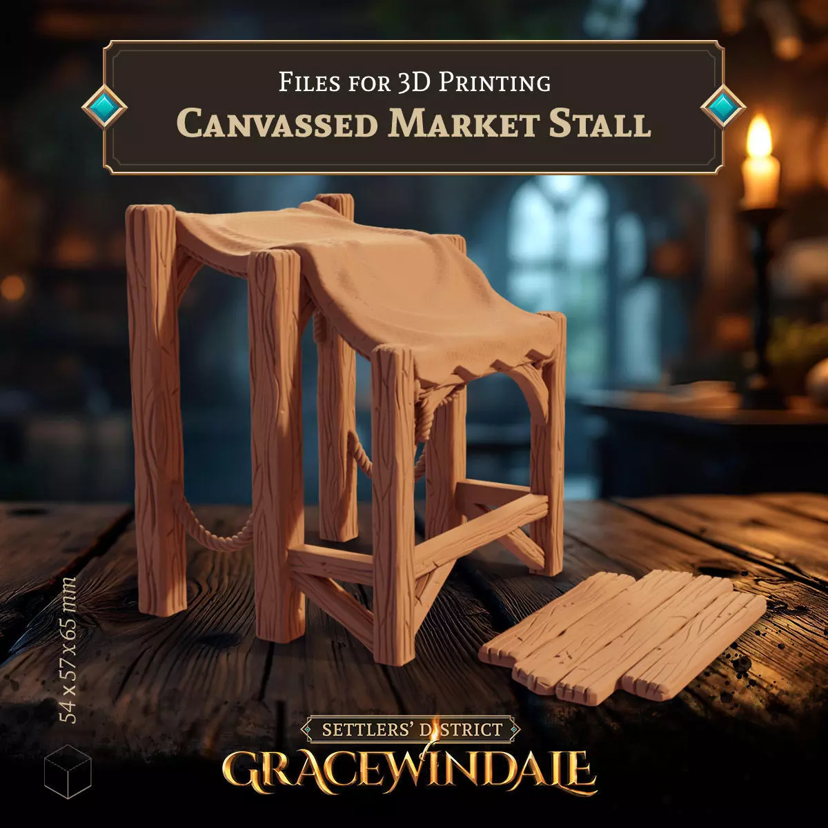 Canvassed Market Stall - Covered Vendor Booth 3D print model_6