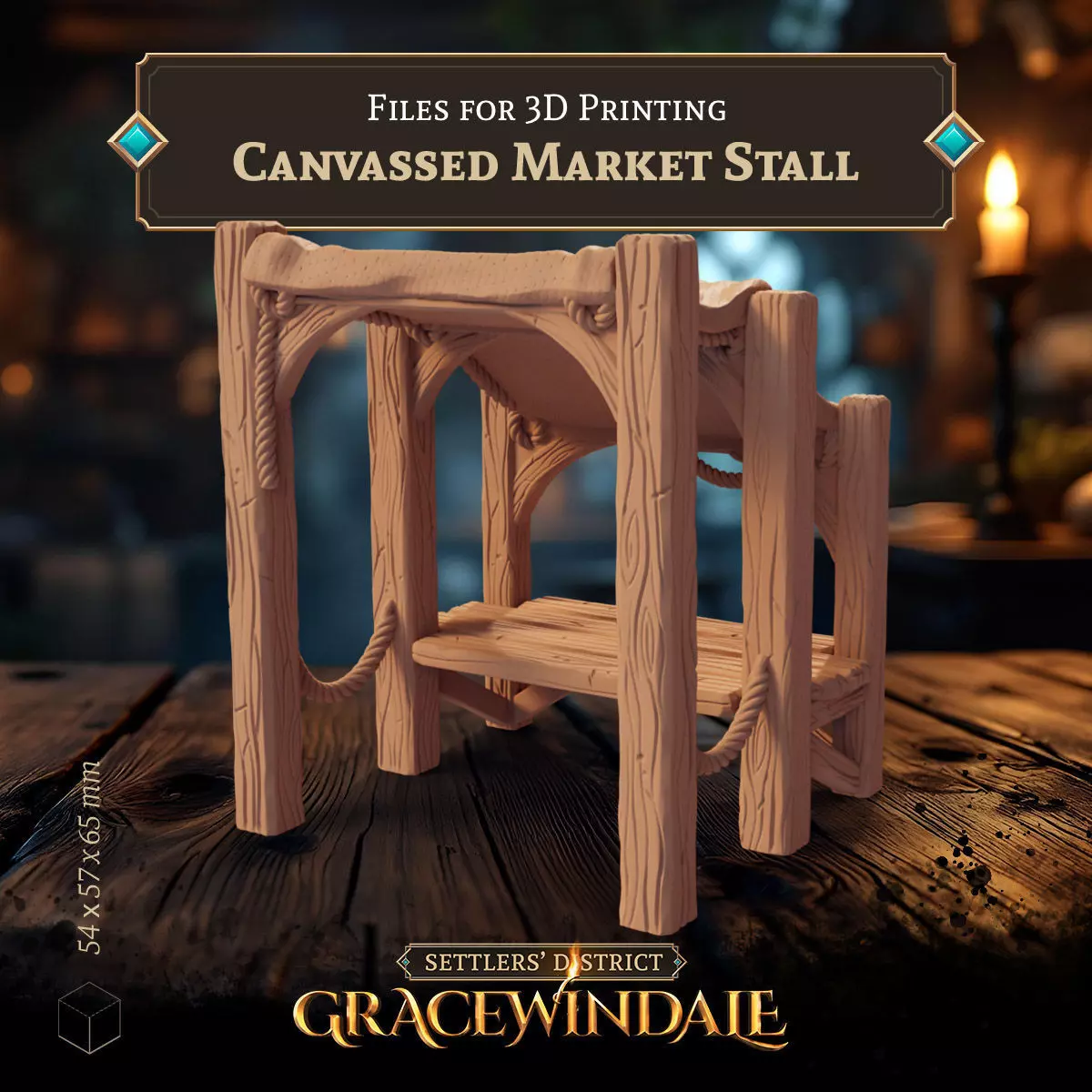 Canvassed Market Stall - Covered Vendor Booth 3D print model_5