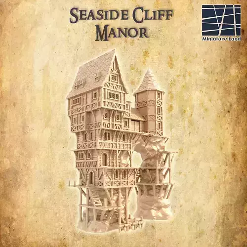 Seaside Cliff Manor Tabletop Terrain 28 MM