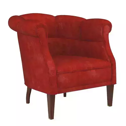 Danish Pair of 1940s Low Lounge Tub Chairs in Red Mohair