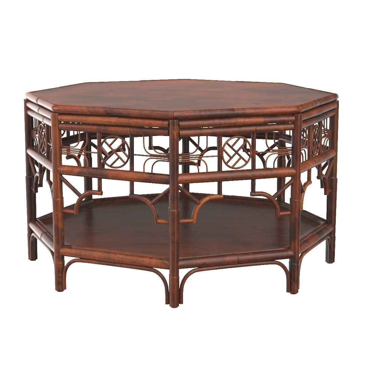 CAN301 Red Egg Indochine Octagonal Coffee Table 3D model_5