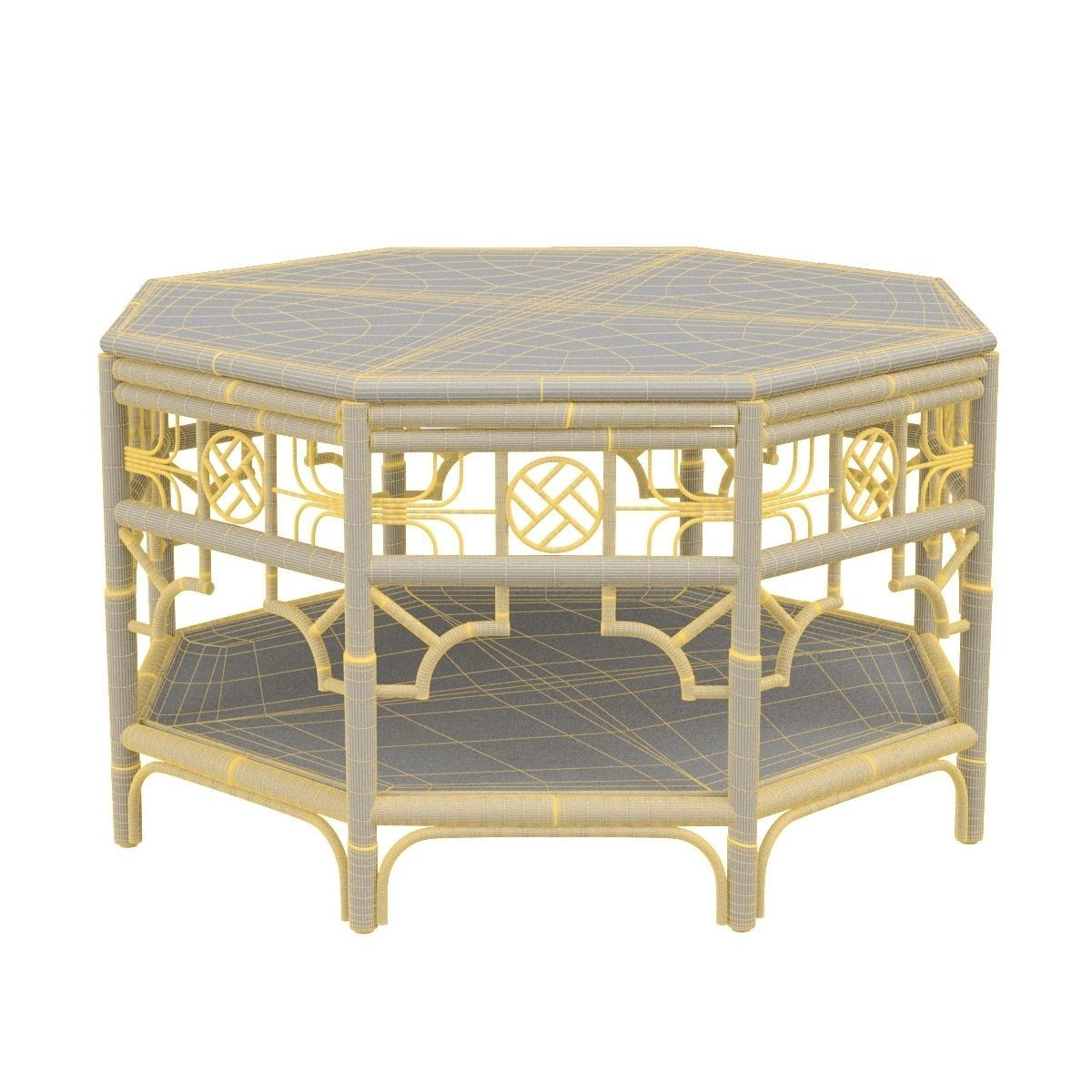 CAN301 Red Egg Indochine Octagonal Coffee Table 3D model_6