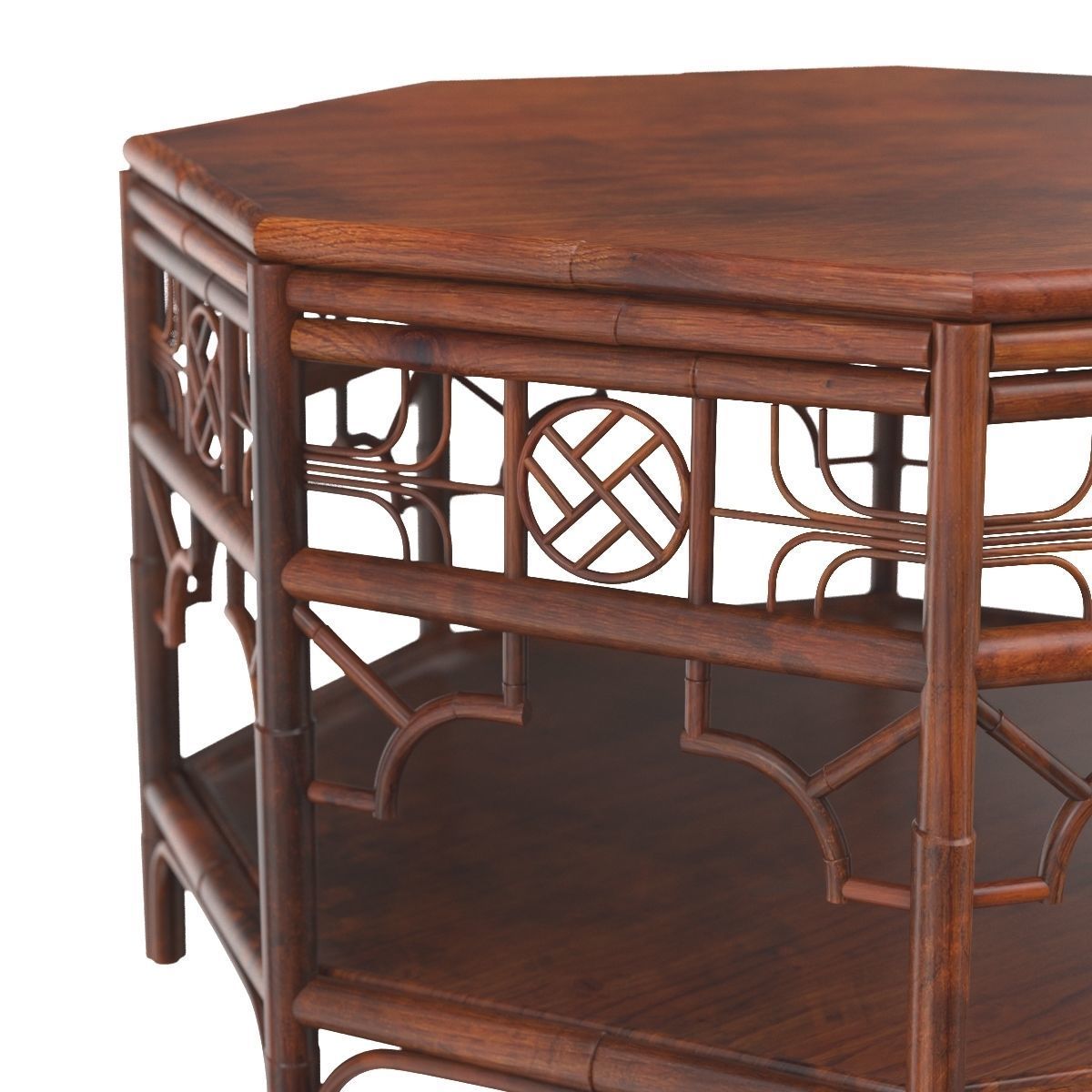 CAN301 Red Egg Indochine Octagonal Coffee Table 3D model_4