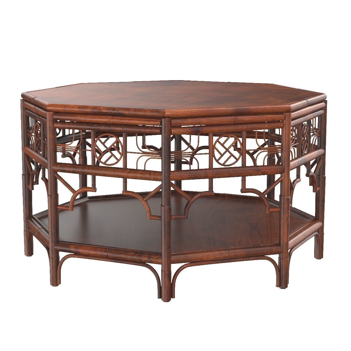 CAN301 Red Egg Indochine Octagonal Coffee Table 3D model_3