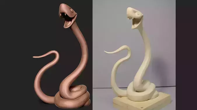 Snake sculpture 3D print model